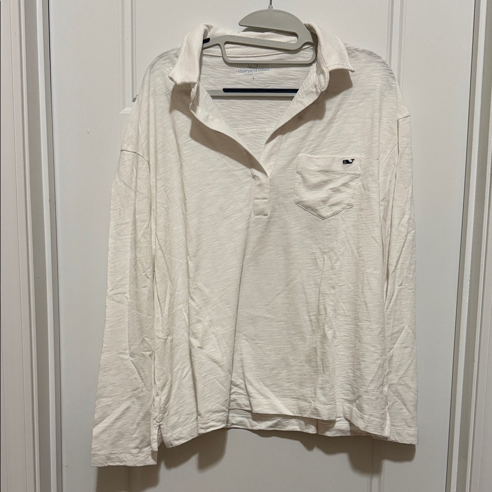 Vineyard Vines Cream Long Sleeve Shirt
